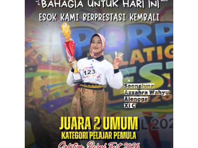 Juara 2 Umum Pelajar Pemula PORPI Fest 2026